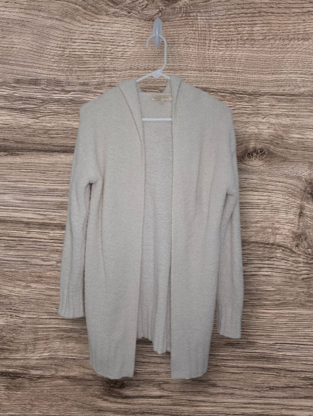 Womenn's Hazel Moon Cream Color Soft Hooded Cardigan Sweater Sz Medium